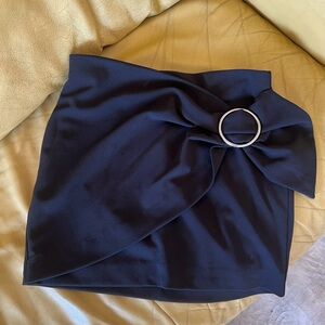 Express Elegant Black Skirt with Ring Detail